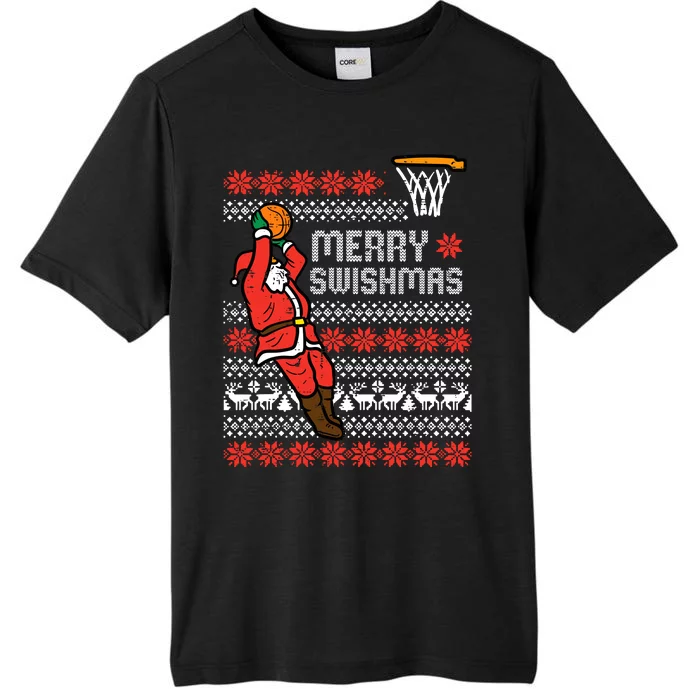 Merry Swishmas Basketball Ugly Christmas Xmas ChromaSoft Performance T-Shirt