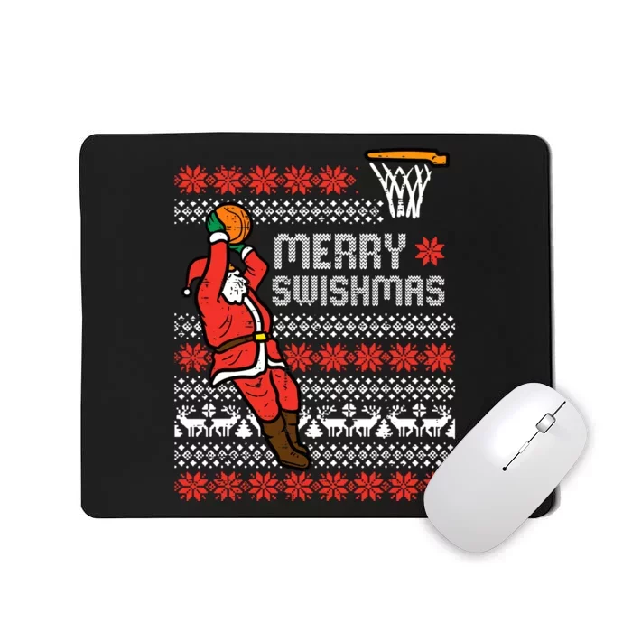 Merry Swishmas Basketball Ugly Christmas Xmas Mousepad