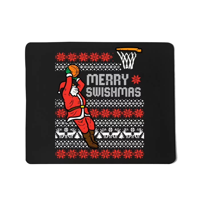 Merry Swishmas Basketball Ugly Christmas Xmas Mousepad