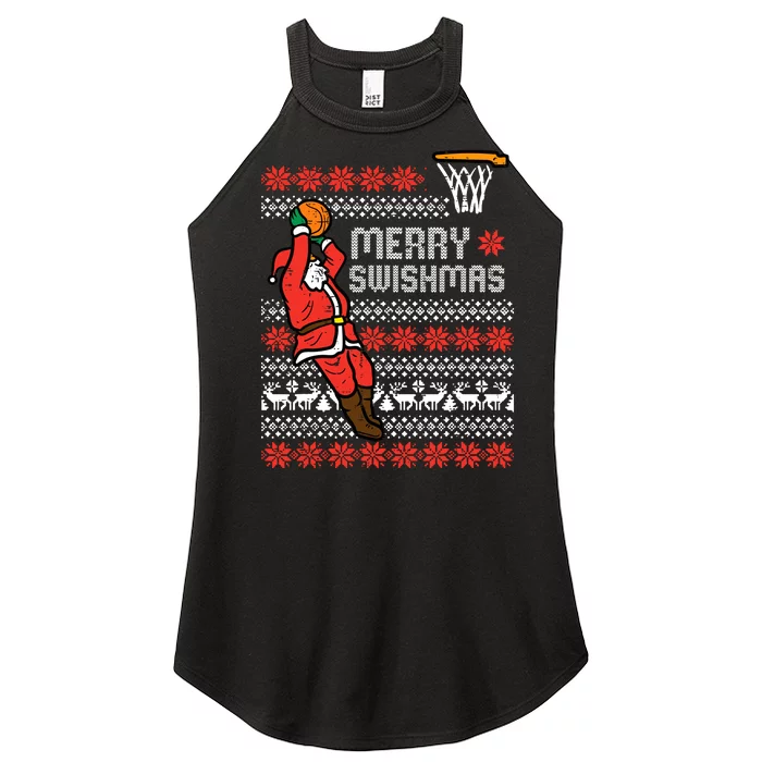 Merry Swishmas Basketball Ugly Christmas Xmas Women’s Perfect Tri Rocker Tank