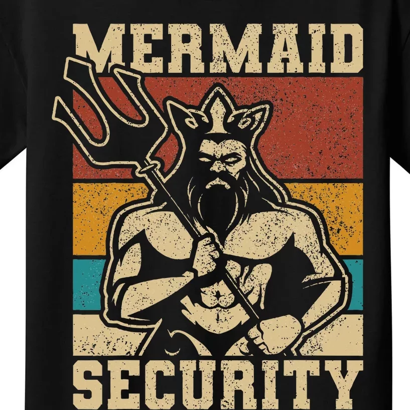 Mermaid Security Bday Costume Merman Birthday Kids T-Shirt