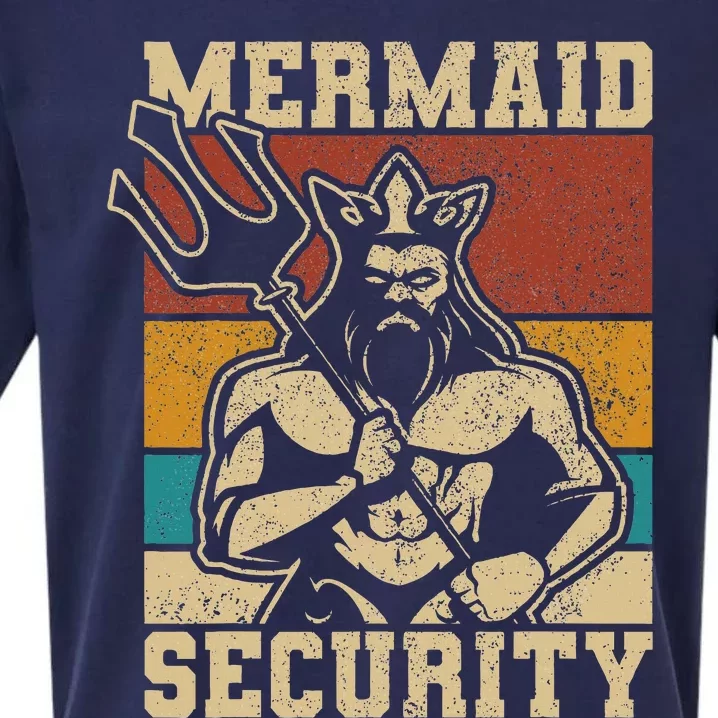 Mermaid Security Bday Costume Merman Birthday Sueded Cloud Jersey T-Shirt