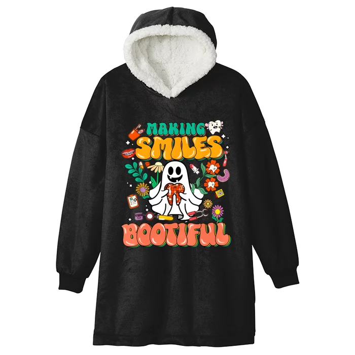 Making Smiles Bootiful Cute Dental Halloween Hooded Wearable Blanket