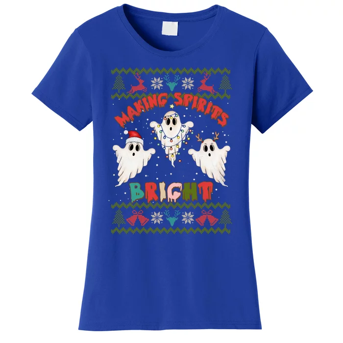 Making Spirits Bright Spooky Ugly Christmas Sweater Meaningful Gift Women's T-Shirt