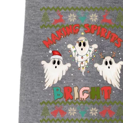 Making Spirits Bright Spooky Ugly Christmas Sweater Meaningful Gift Doggie 3-End Fleece Hoodie