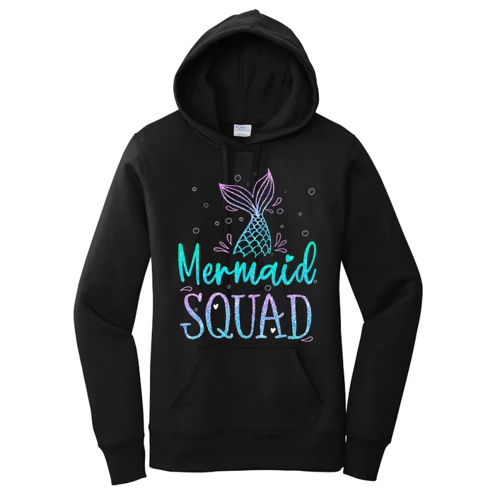 Mermaid Squad Birthday Mermaid Tail Squad Family Matching Women's Pullover Hoodie