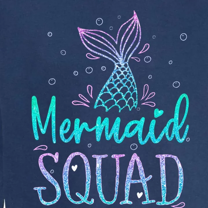 Mermaid Squad Birthday Mermaid Tail Squad Family Matching Garment-Dyed Sweatshirt