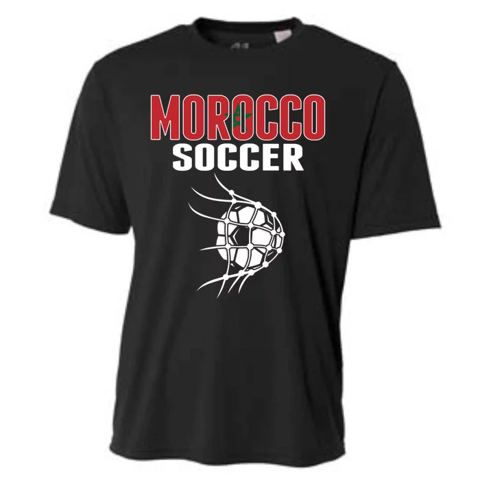 Morocco Soccer Ball In Net Funny Gift Moroccan Football Supporters Gift Cooling Performance Crew T-Shirt