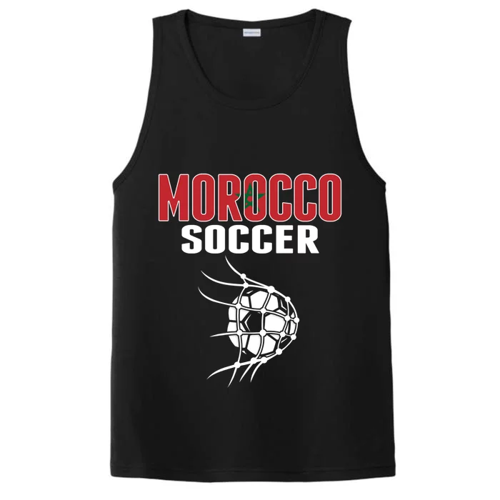 Morocco Soccer Ball In Net Funny Gift Moroccan Football Supporters Gift Performance Tank