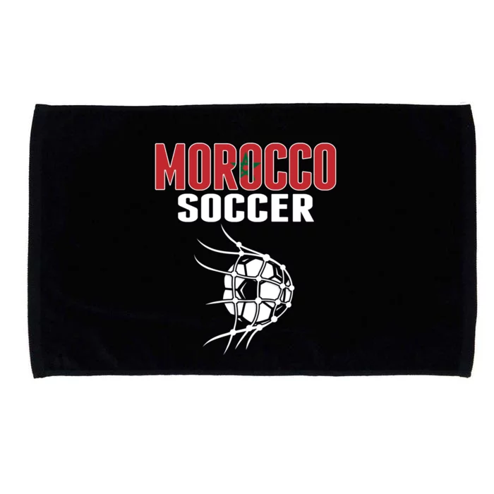 Morocco Soccer Ball In Net Funny Gift Moroccan Football Supporters Gift Microfiber Hand Towel