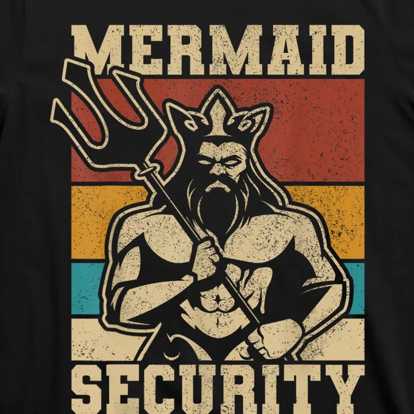 Mermaid Security Bday Costume Merman Birthday Party Outfit T-Shirt