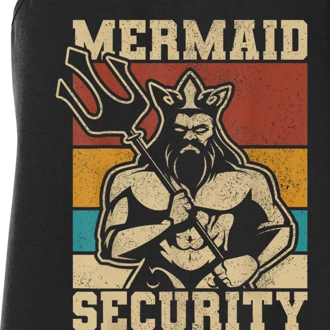 Mermaid Security Bday Costume Merman Birthday Party Outfit Women's Racerback Tank