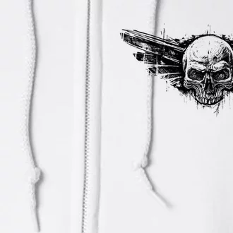 Military Skull Badge Full Zip Hoodie