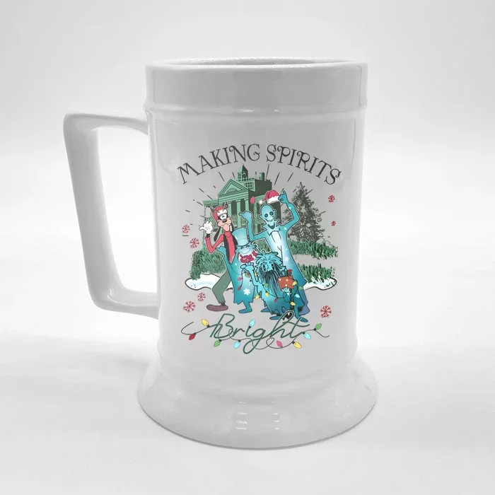 Making Spirits Bright Christmas Funny Lover Cute Matching Front & Back Beer Stein