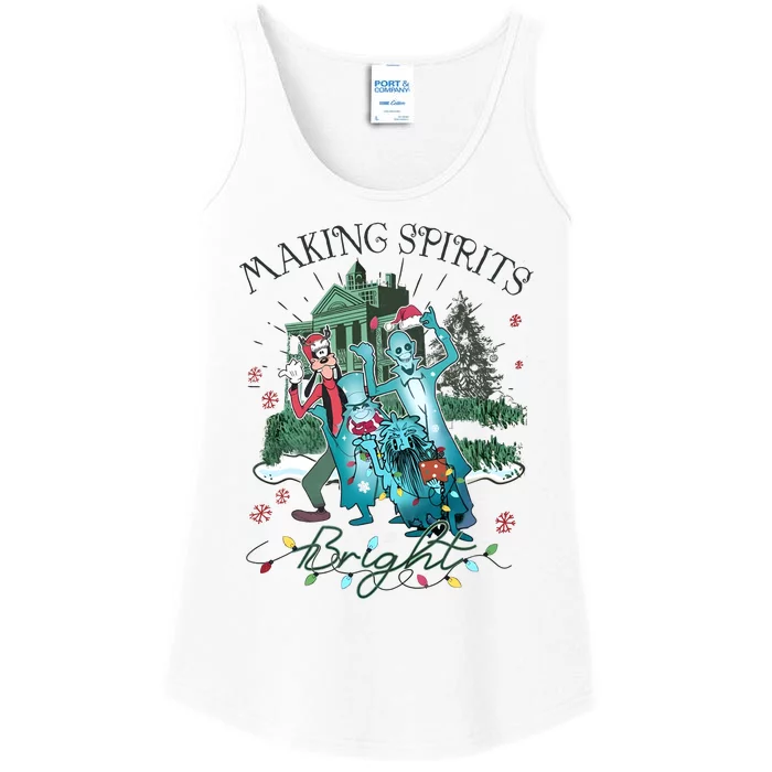 Making Spirits Bright Christmas Funny Lover Cute Matching Ladies Essential Tank