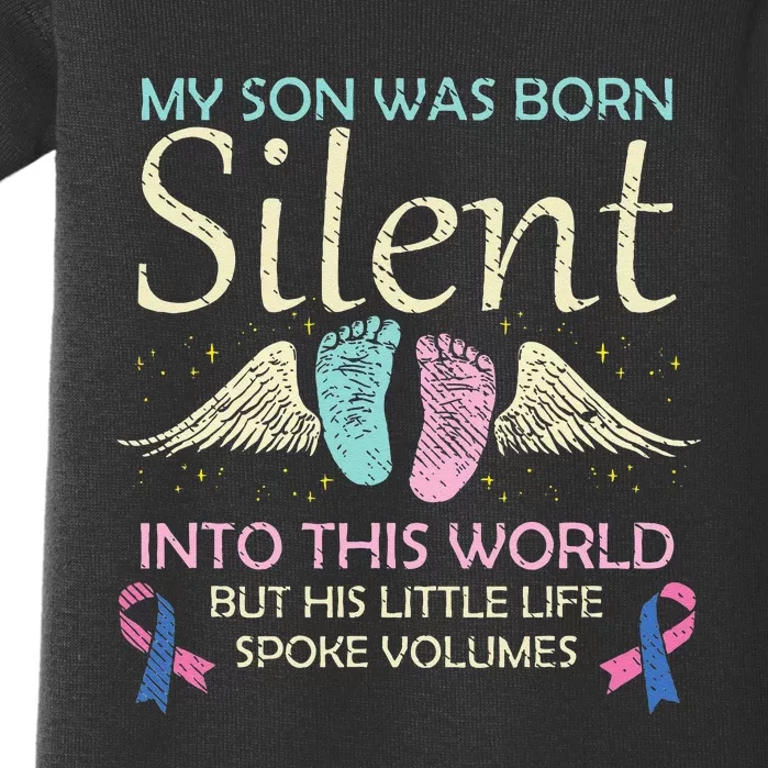 My Son Born Silent Infant Loss Awareness Miscarriage Parents Baby Bodysuit