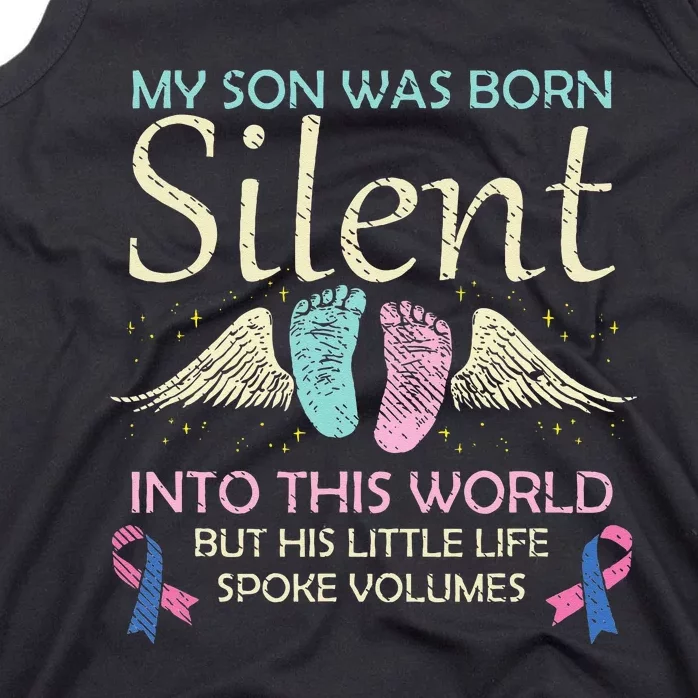 My Son Born Silent Infant Loss Awareness Miscarriage Parents Tank Top