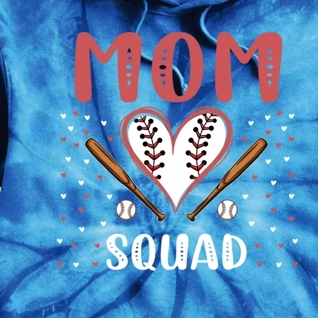 Mom Squad Baseball Funny Practice Game Sports Gift Tie Dye Hoodie