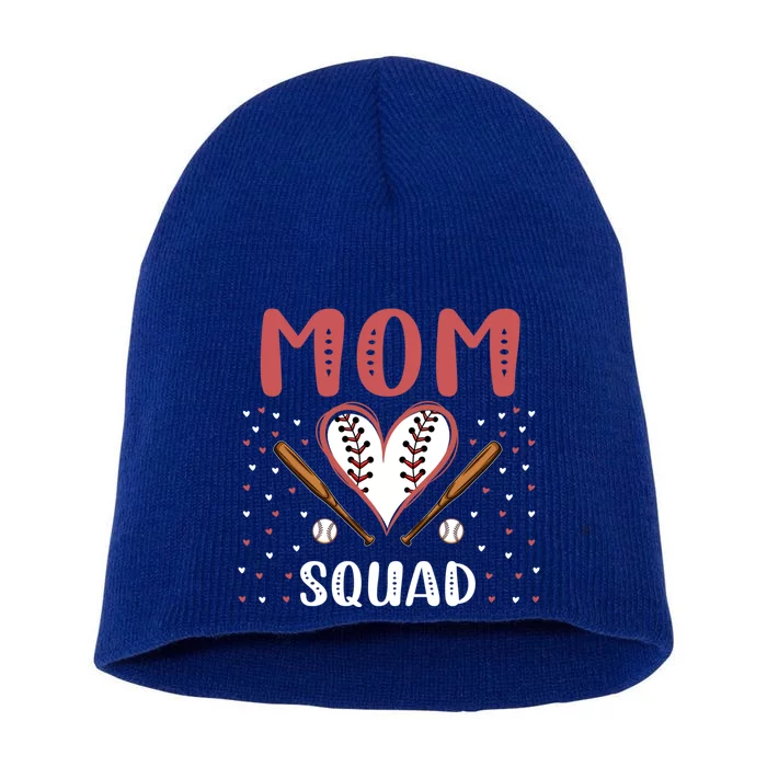 Mom Squad Baseball Funny Practice Game Sports Gift Short Acrylic Beanie