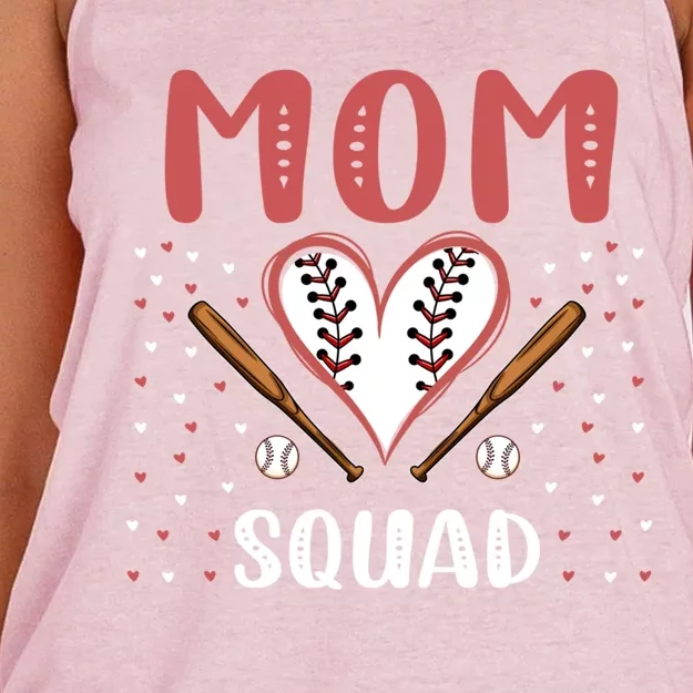 Mom Squad Baseball Funny Practice Game Sports Gift Women's Knotted Racerback Tank