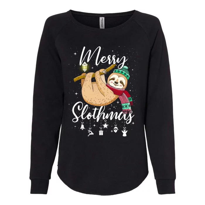 Merry Slothmas Christmas Pajama For Sloth Lovers Funny Gift Womens California Wash Sweatshirt