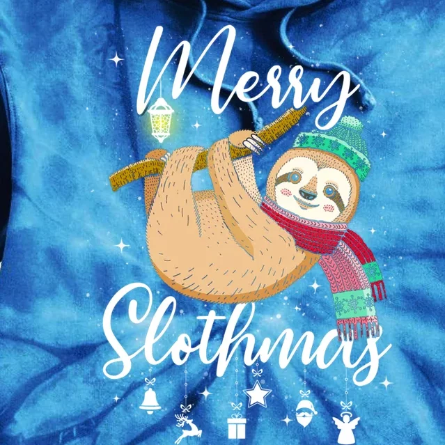 Merry Slothmas Christmas Pajama For Sloth Lovers Funny Gift Tie Dye Hoodie