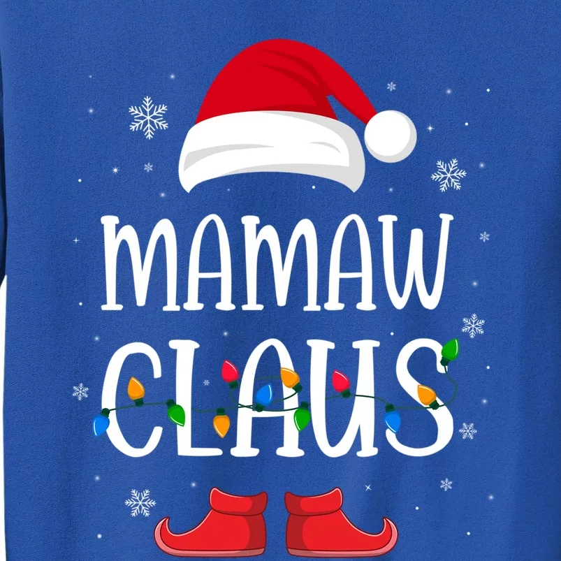 Mamaw Santa Claus Hat With Xmas Light Christmas Holiday Gift Sweatshirt