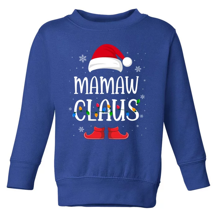 Mamaw Santa Claus Hat With Xmas Light Christmas Holiday Gift Toddler Sweatshirt