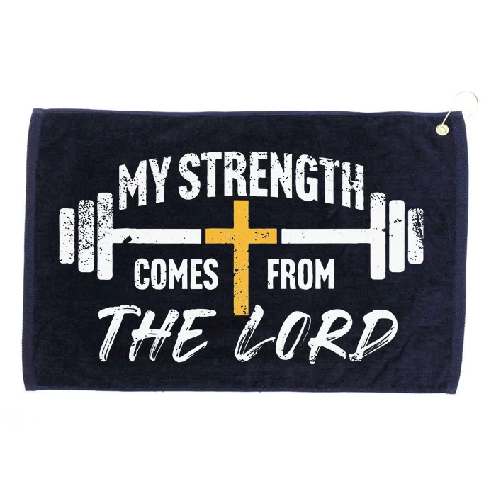 My Strength Christian Bible Verse Gym Workout Grommeted Golf Towel