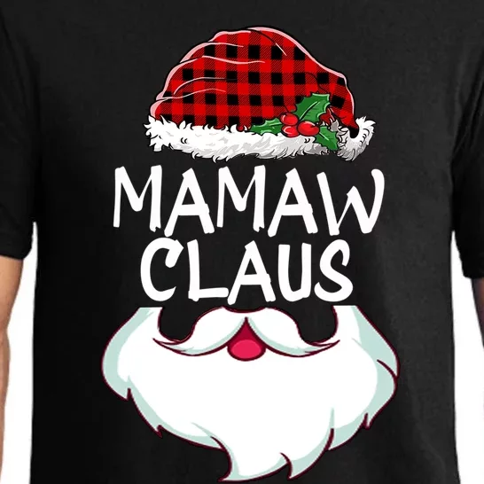 Mamaw Santa Claus Red Plaid Funny Family Christmas Pajamas Cute Gift Pajama Set