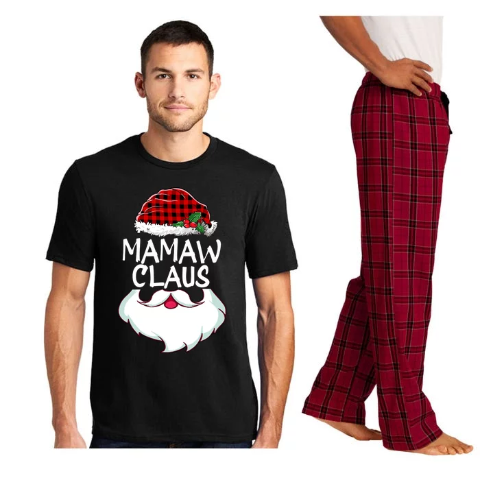 Mamaw Santa Claus Red Plaid Funny Family Christmas Pajamas Cute Gift Pajama Set