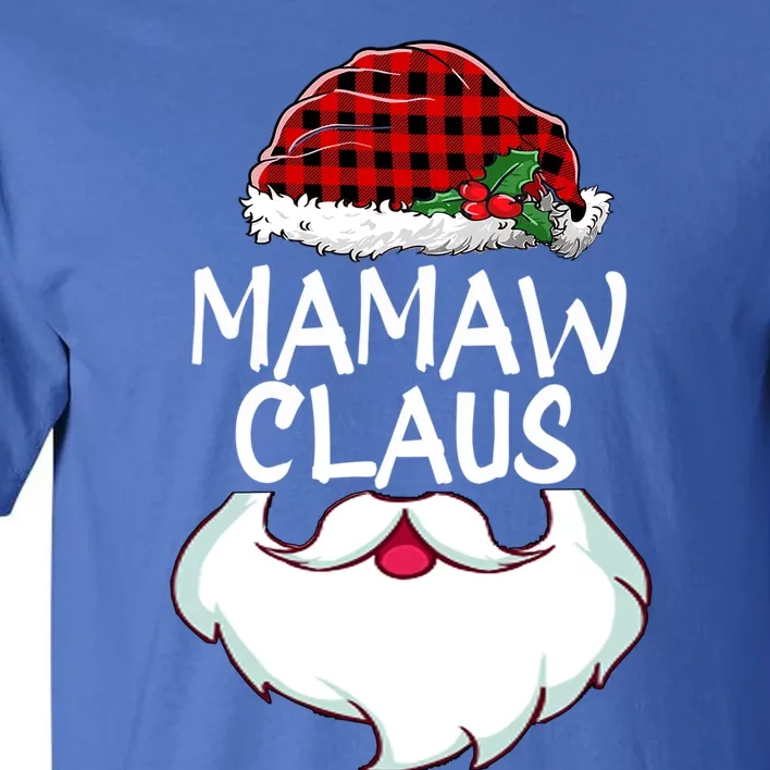 Mamaw Santa Claus Red Plaid Funny Family Christmas Pajamas Cute Gift Tall T-Shirt