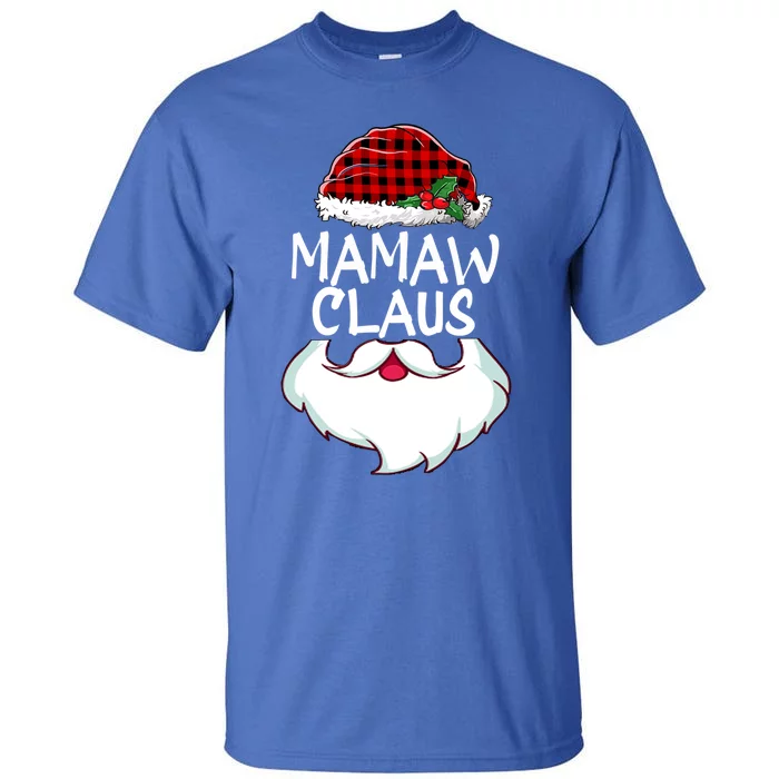 Mamaw Santa Claus Red Plaid Funny Family Christmas Pajamas Cute Gift Tall T-Shirt