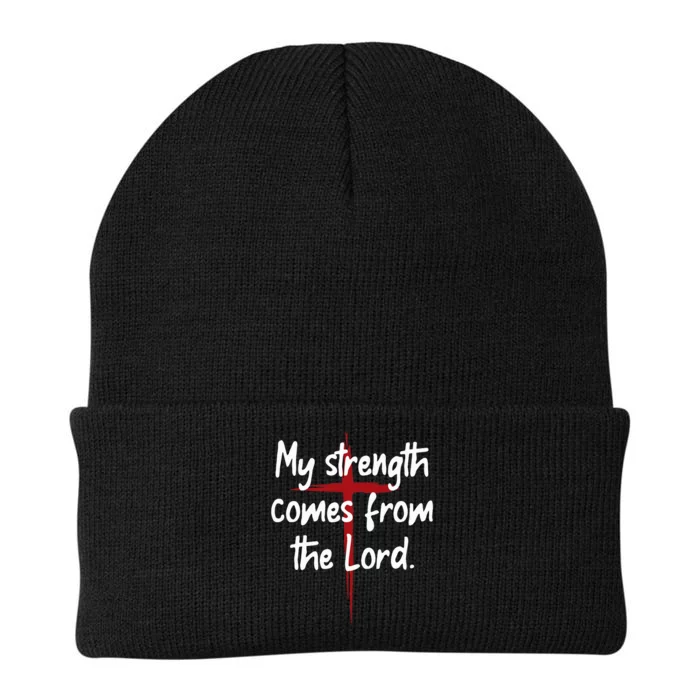 My Strength Comes From The Lord Bible Faith Jesus Knit Cap Winter Beanie