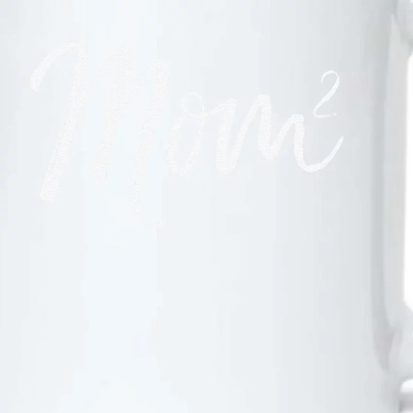 Mom Squared Cute Twin Mom Second Child Announcement Mom^2 Black Color Changing Mug