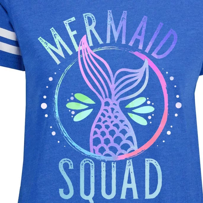 Mermaid Squad Cute Funny Family Birthday Party Enza Ladies Jersey Football T-Shirt