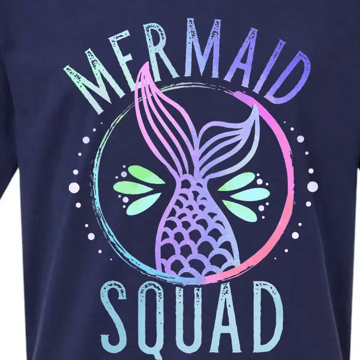 Mermaid Squad Cute Funny Family Birthday Party Sueded Cloud Jersey T-Shirt