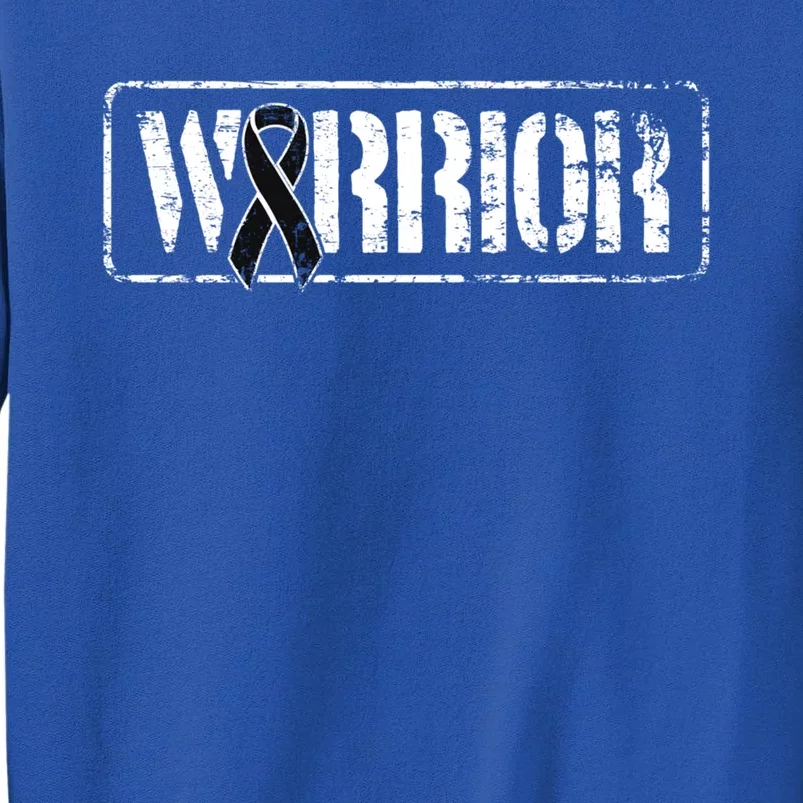 Melanoma Skin Cancer Warrior Gift Black Military Style Ribbon Funny Gift Tall Sweatshirt