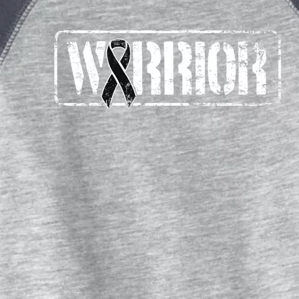 Melanoma Skin Cancer Warrior Gift Black Military Style Ribbon Funny Gift Toddler Fine Jersey T-Shirt