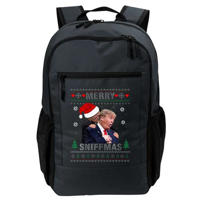 Merry Sniffmas Christmas Anti Biden Ugly Christmas Sweater Daily Commute Backpack