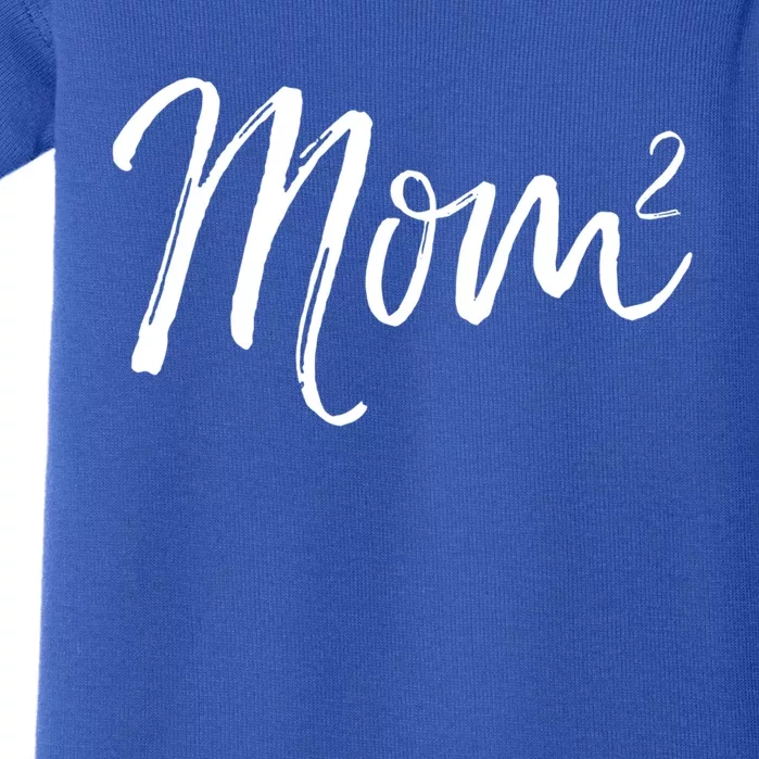 Mom Squared Cute Twin Mom Second Announcet Mom^2 Gift Baby Bodysuit