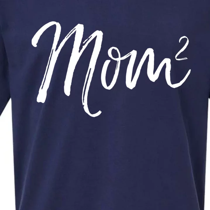 Mom Squared Cute Twin Mom Second Announcet Mom^2 Gift Sueded Cloud Jersey T-Shirt