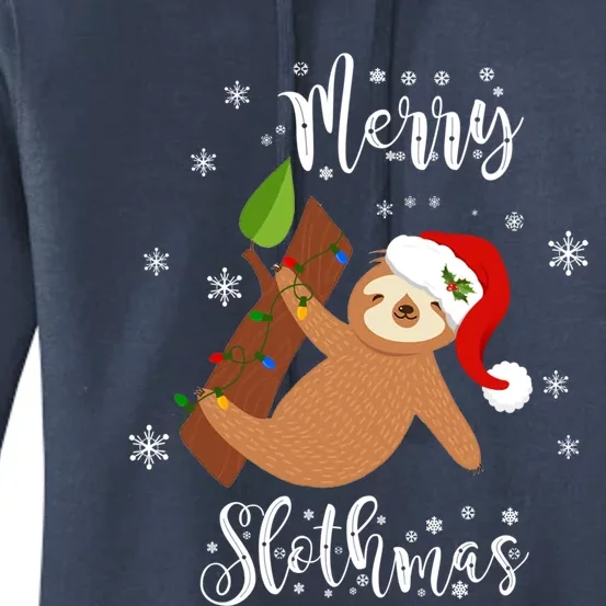 Merry Slothmas Christmas Pajama For Sloth Lovers Gift Women's Pullover Hoodie