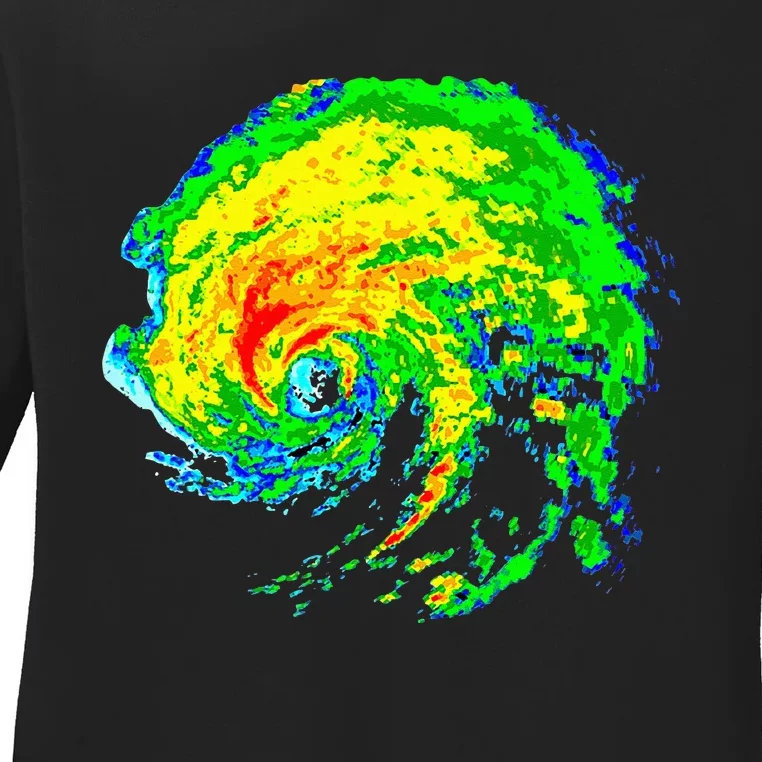 Meteorologist Storm Chasing Weather Radar Image Ladies Long Sleeve Shirt