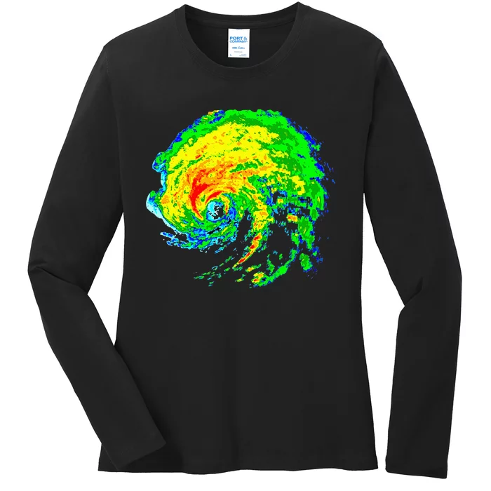 Meteorologist Storm Chasing Weather Radar Image Ladies Long Sleeve Shirt