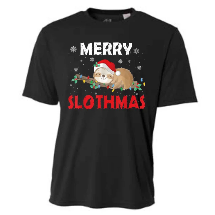 Merry Slothmas Christmas Pajama For Sloth Lovers Great Gift Cooling Performance Crew T-Shirt