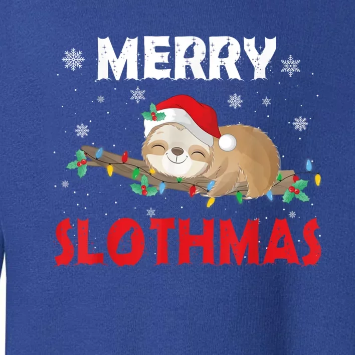 Merry Slothmas Christmas Pajama For Sloth Lovers Great Gift Toddler Sweatshirt