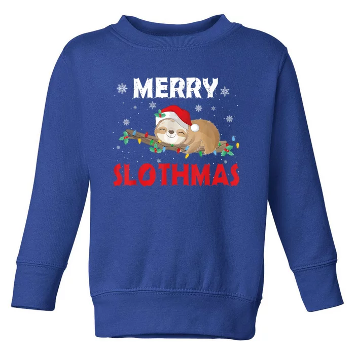 Merry Slothmas Christmas Pajama For Sloth Lovers Great Gift Toddler Sweatshirt