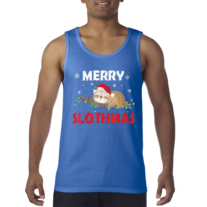 Merry Slothmas Christmas Pajama For Sloth Lovers Great Gift Tank Top