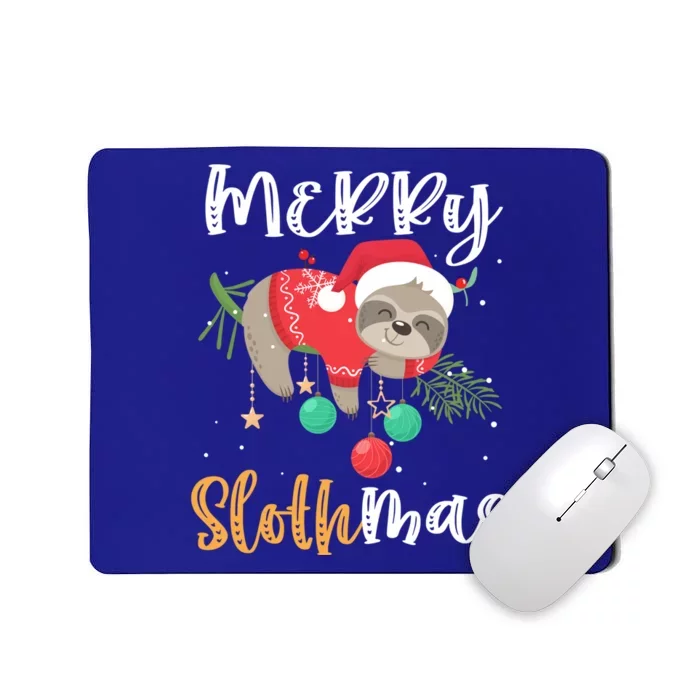 Merry Slothmas Cute Christmas Sloth Xmas Funny Gift Mousepad